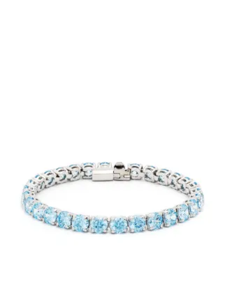SWAROVSKI　Matrix Tennis ブレスレット　ブルー　M Matrix Tennis bracelet, Round cut, Blue, Rhodium plated | Swarovski