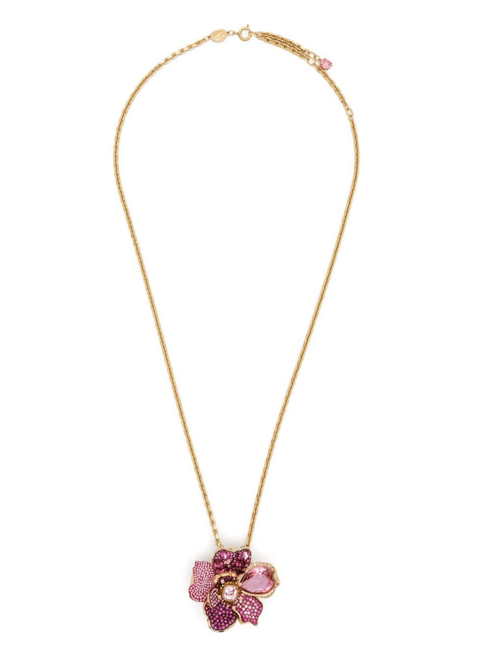 Shop Swarovski Florere Pavé-pendant Necklace In Ros/gos