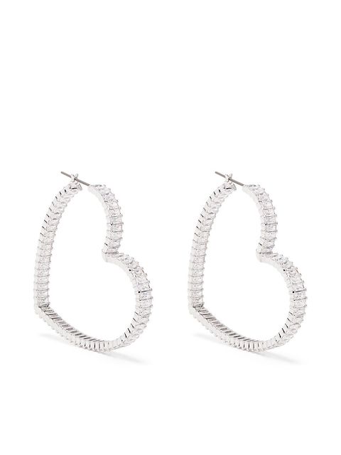 Swarovski Matrix heart-hoop earrings