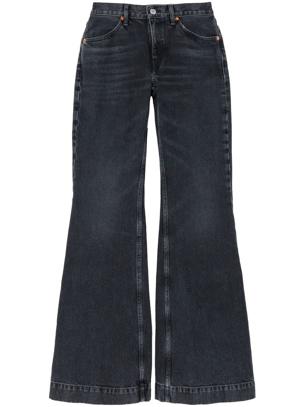 Re/done '70s Mid-rise Flared Jeans In Multi-colored