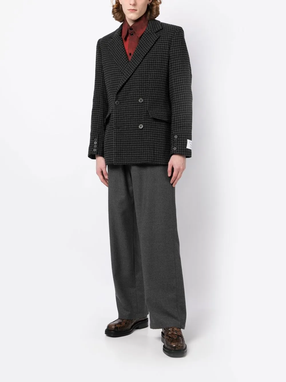 Etudes Blazer met pied-de-poule print - Zwart