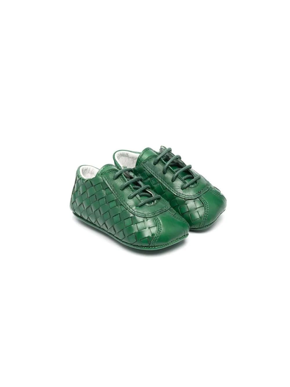 

Gallucci Kids braid-detail leather pre-walkers - Green