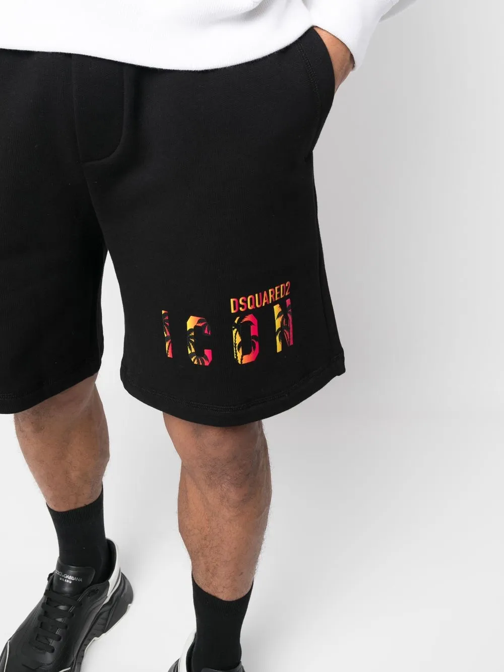 Shop Dsquared2 Icon Logo-print Shorts In Black