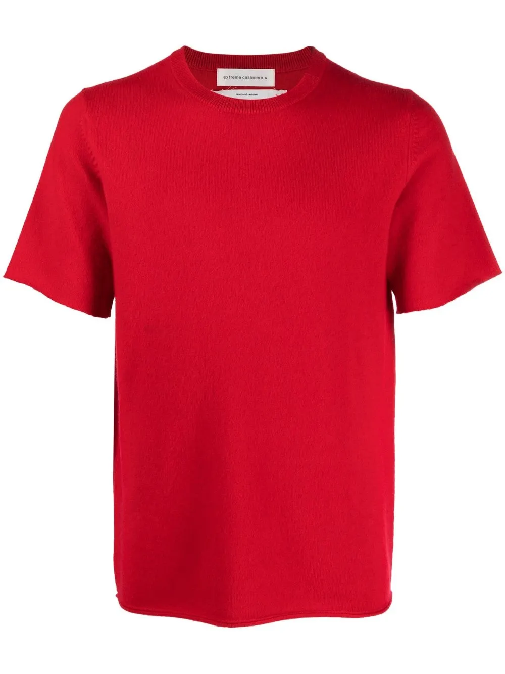 extreme cashmere crew-neck fine-knit T-shirt - Red