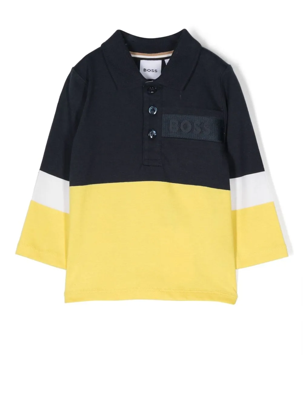 

BOSS Kidswear logo-patch long-sleeved polo shirt - Blue