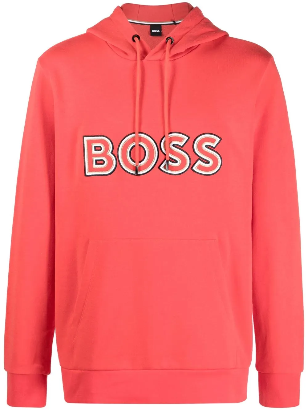 

BOSS logo-print detail hoodie - Red