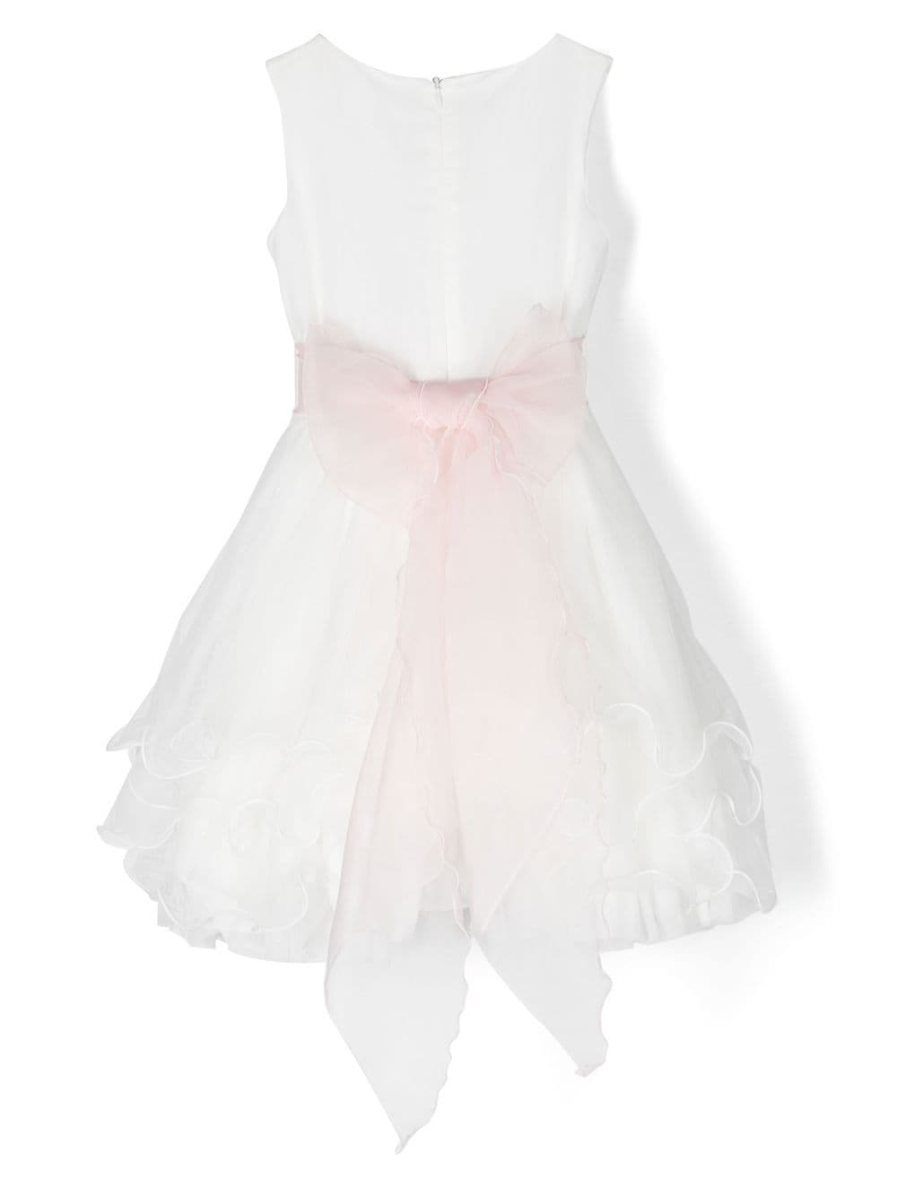 Shop Mimilù Flower-applique Tiered Dress In White