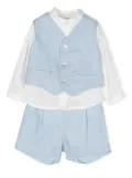 Mimilù shirt waistcoat linen trouser set - Blue