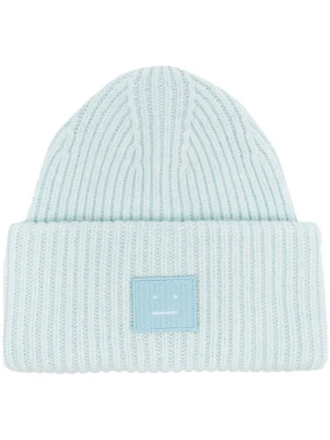 Acne Studios face-patch ribbed-knit beanie