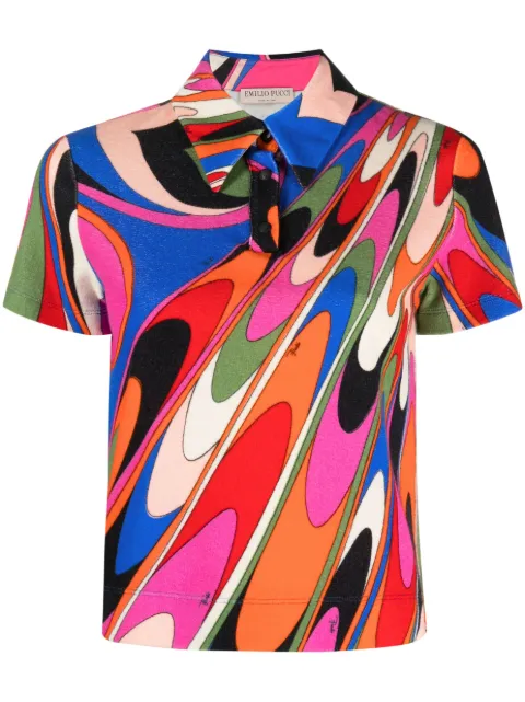 PUCCI Iride-print short-sleeved polo shirt
