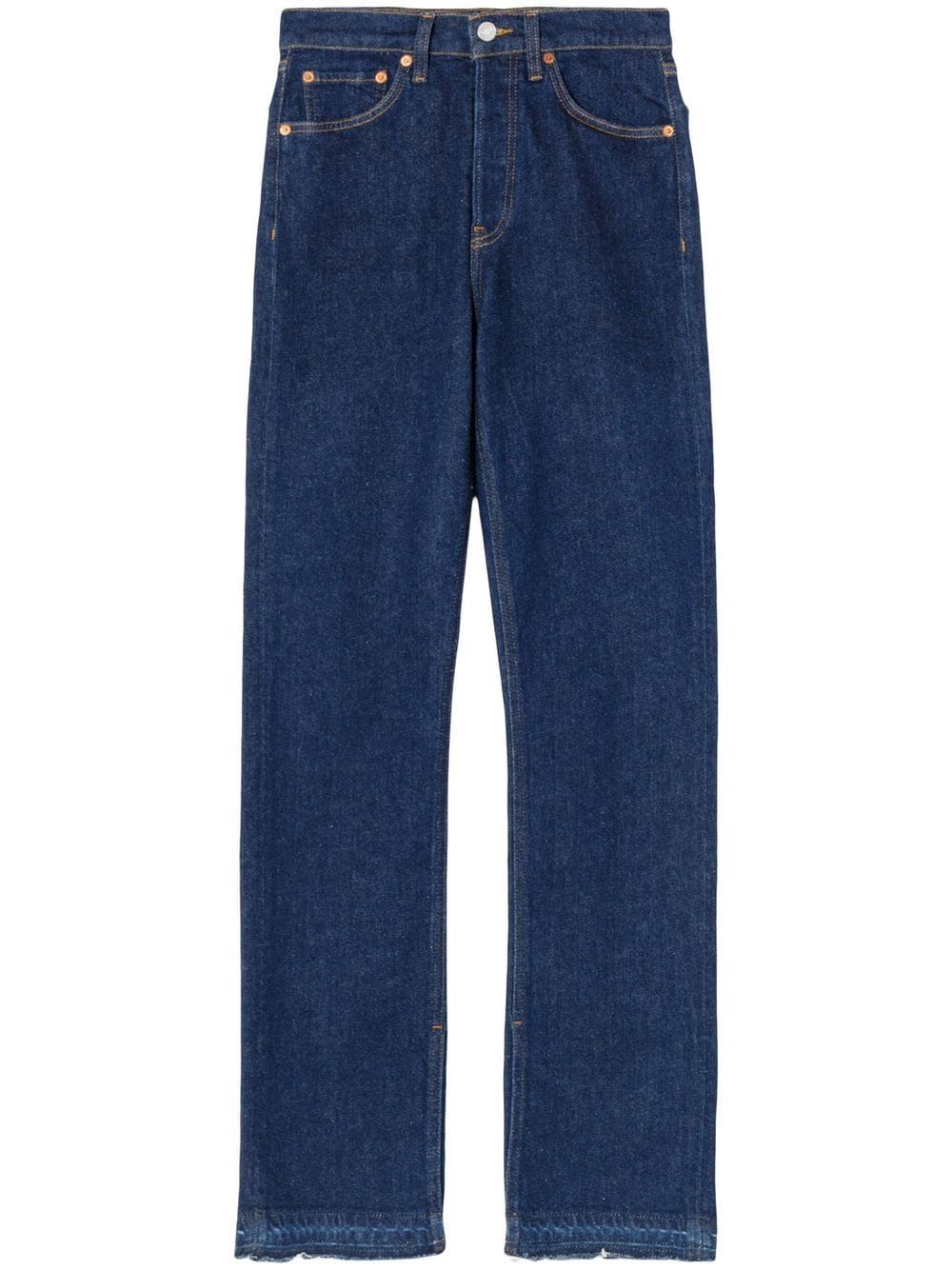Re/done Slim Cut Mid-rise Jeans In Blue