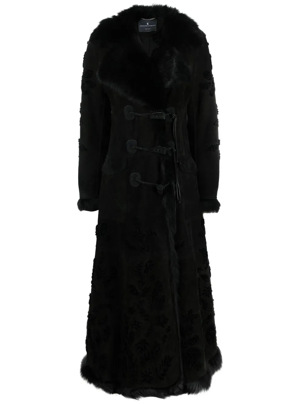 

Ermanno Scervino faux fur-trim coat - Black