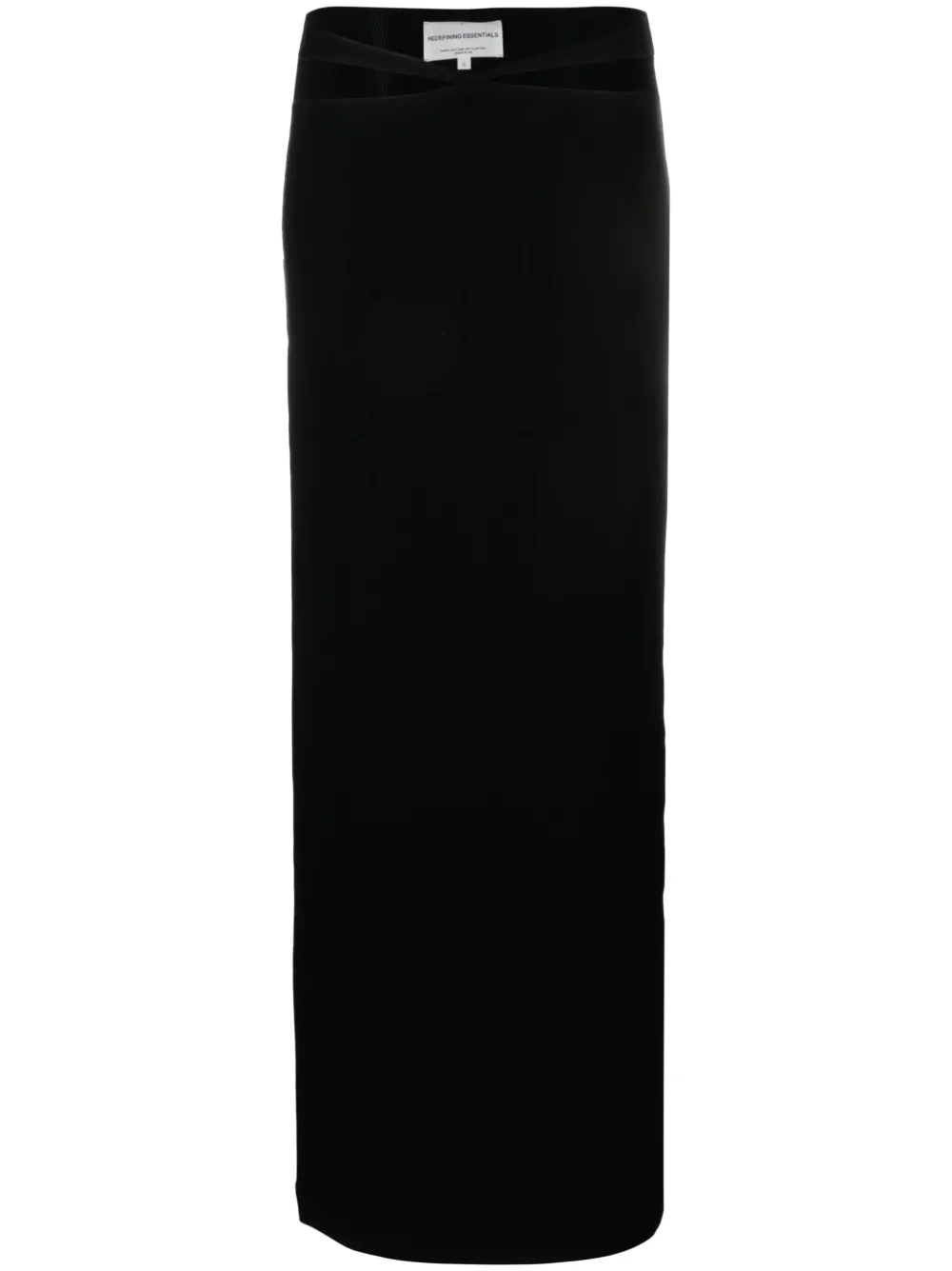 Shop Lama Jouni Strap-detail Knitted Skirt In Schwarz