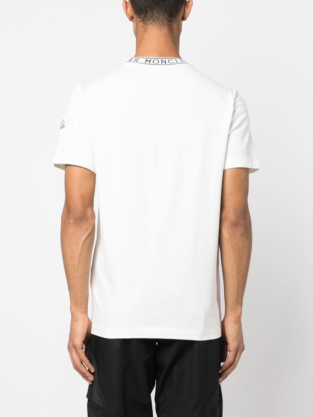 Shop Moncler Logo-print Short-sleeved T-shirt In White