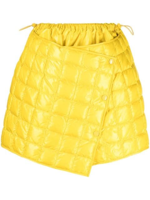 Moncler Yellow Quilted Finish Asymmetric Skirt