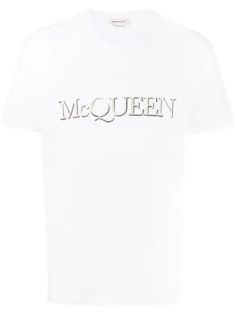 Alexander McQueen logo-embroidered cotton T-shirt