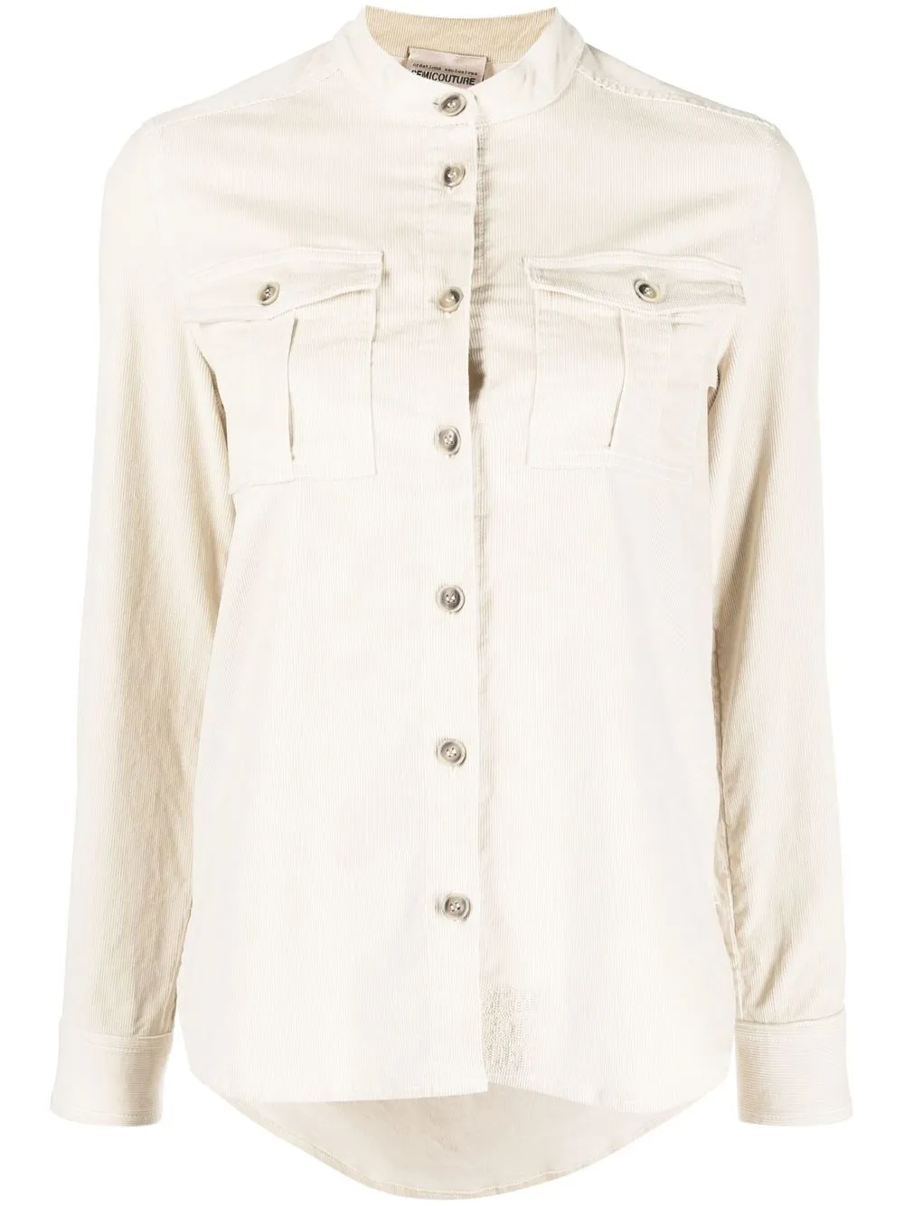 

Semicouture long-sleeve collarless shirt - Neutrals