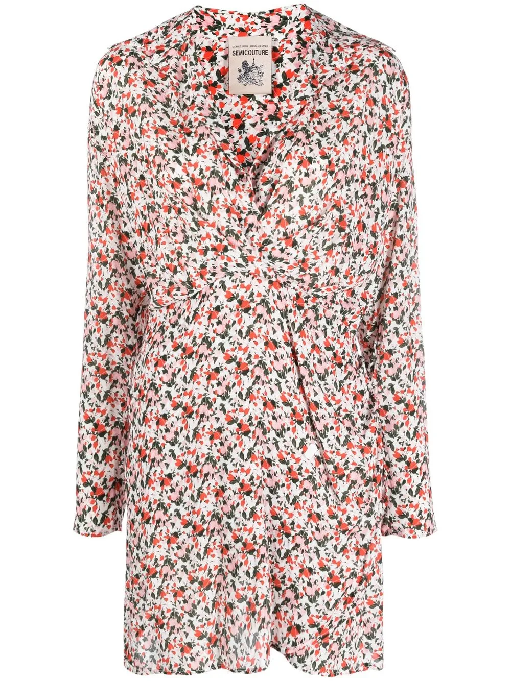 

Semicouture floral-print shirt dress - White