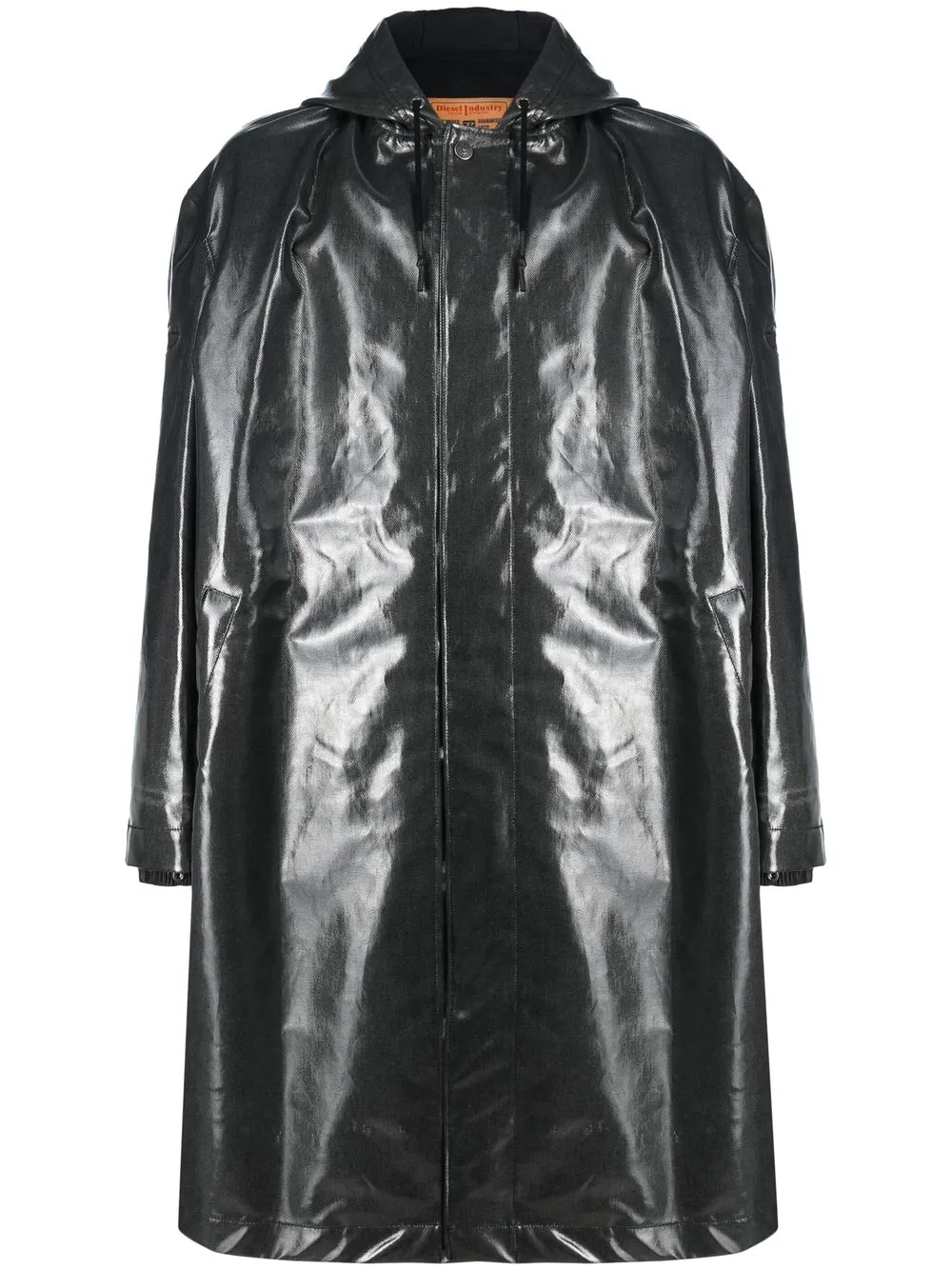 

Diesel chamarra brillante con capucha - Negro