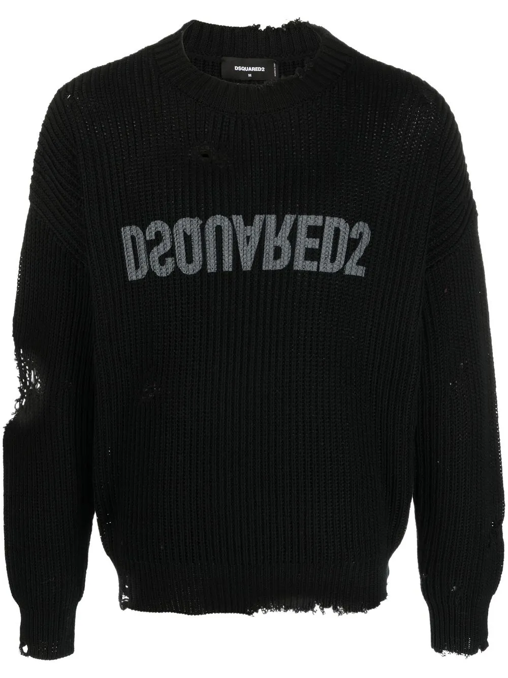 

Dsquared2 distressed logo-print jumper - Black