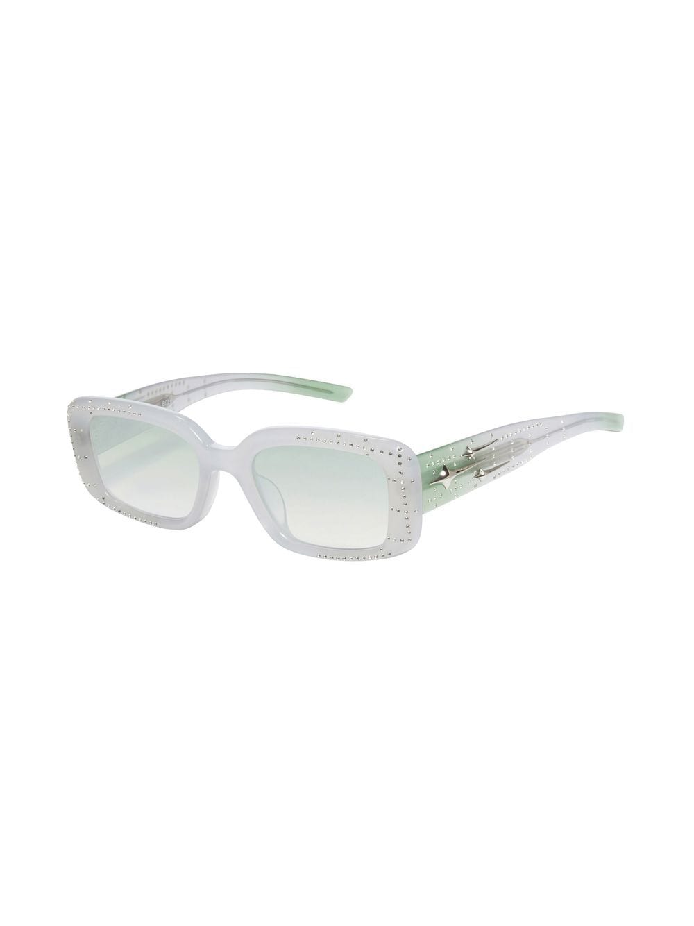 Shop Gentle Monster Gem-embellishment Squared Sunglasses In White