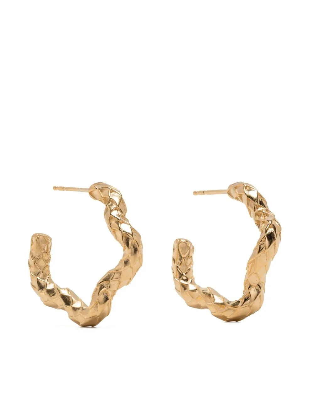 

Missoma Serpent textured squiggle hoop earrings - Gold