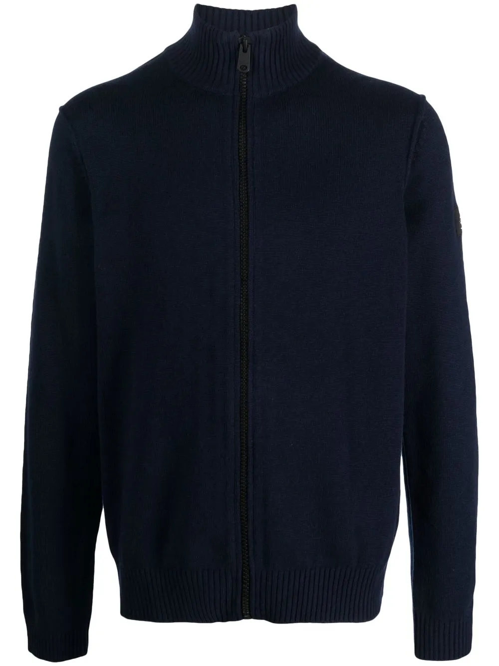

Ecoalf logo-patch sleeve knit cardigan - Blue
