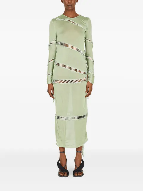 Isa Boulder braided-panel midi dress