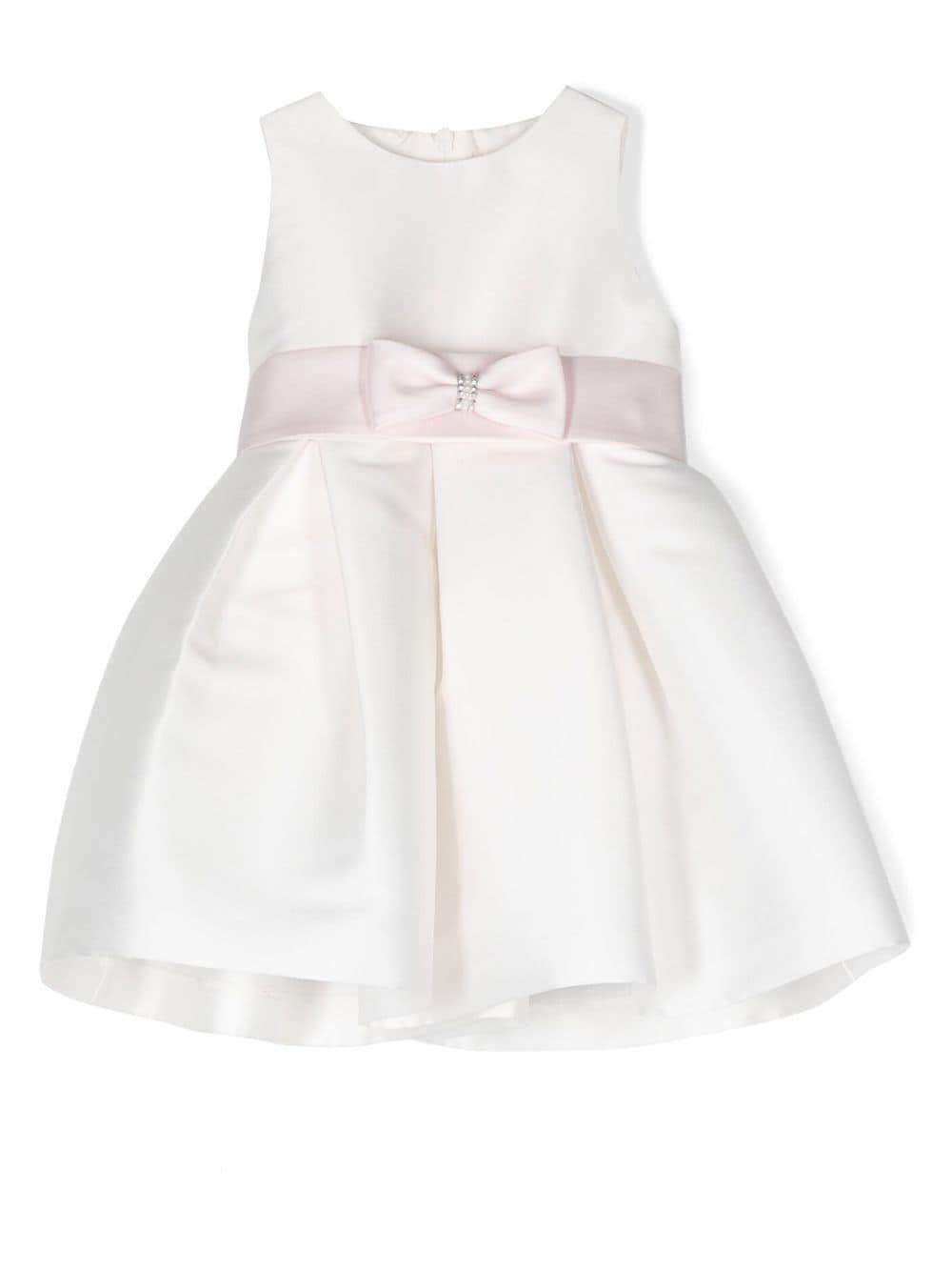 Mimilù Babies' Belted-bow Midi Dress In White