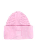 Acne Studios face-patch ribbed-knit beanie - Pink