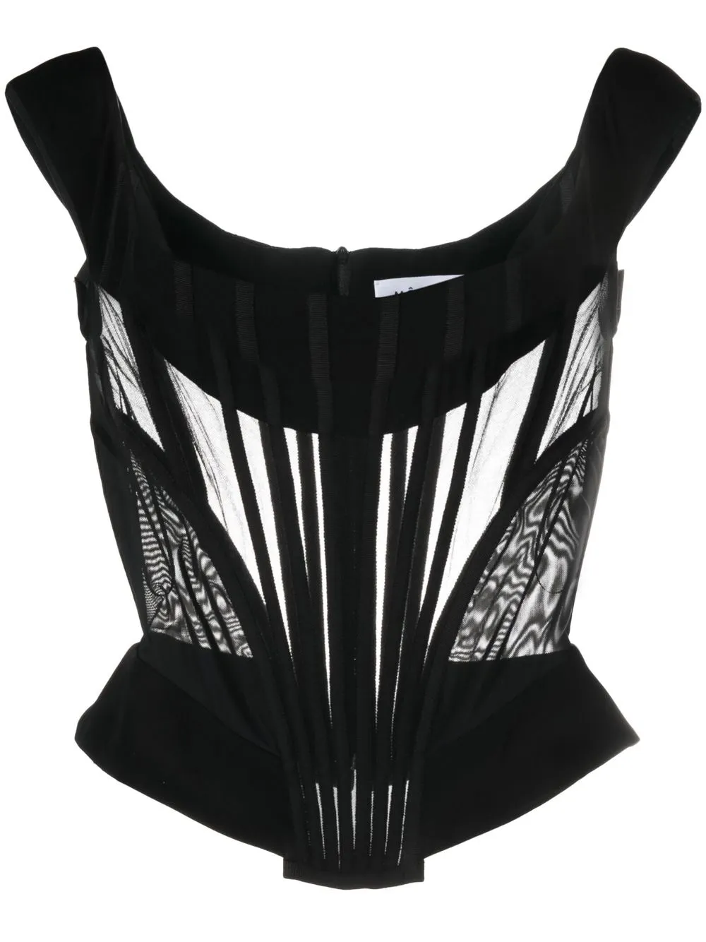 

Mônot off-shoulder sheer corset - Black