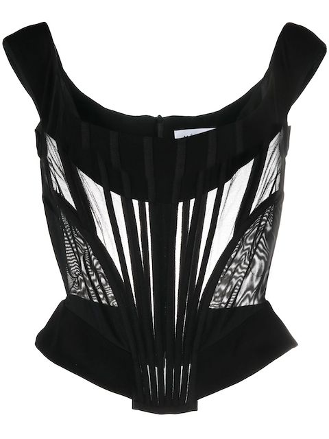 Mônot off-shoulder sheer corset 