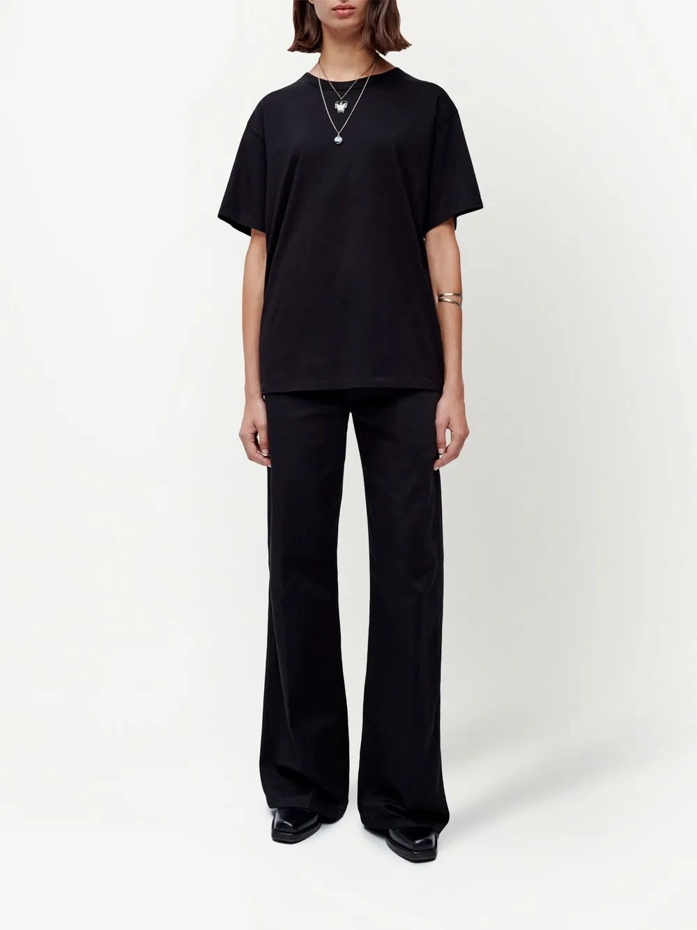 RE/DONE Broek met wijde pijpen - Zwart