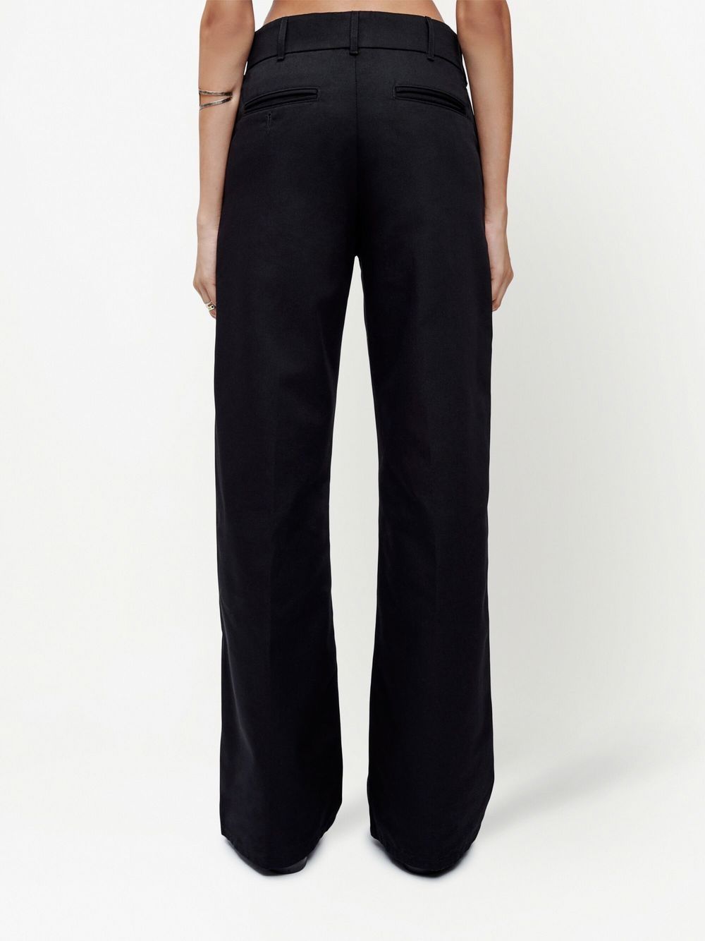 Shop Re/done Wide Leg Low-rise Trousers In Black
