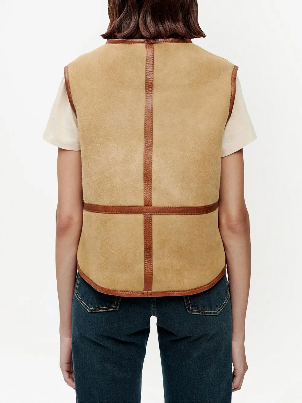 RE/DONE shearlinglining Suede Vest Farfetch