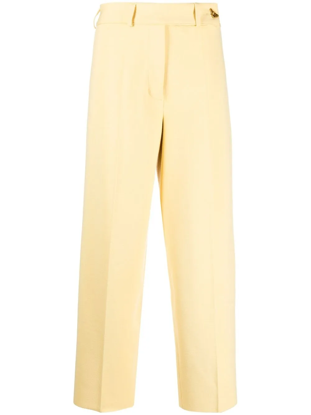 

AERON fine-knit felted cropped trousers - Yellow