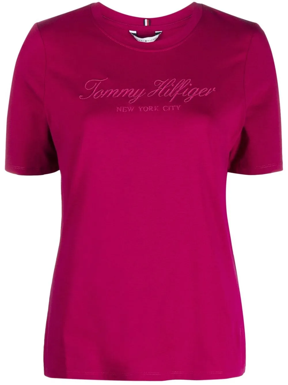 

Tommy Hilfiger logo-embroidered cotton T-shirt - Pink