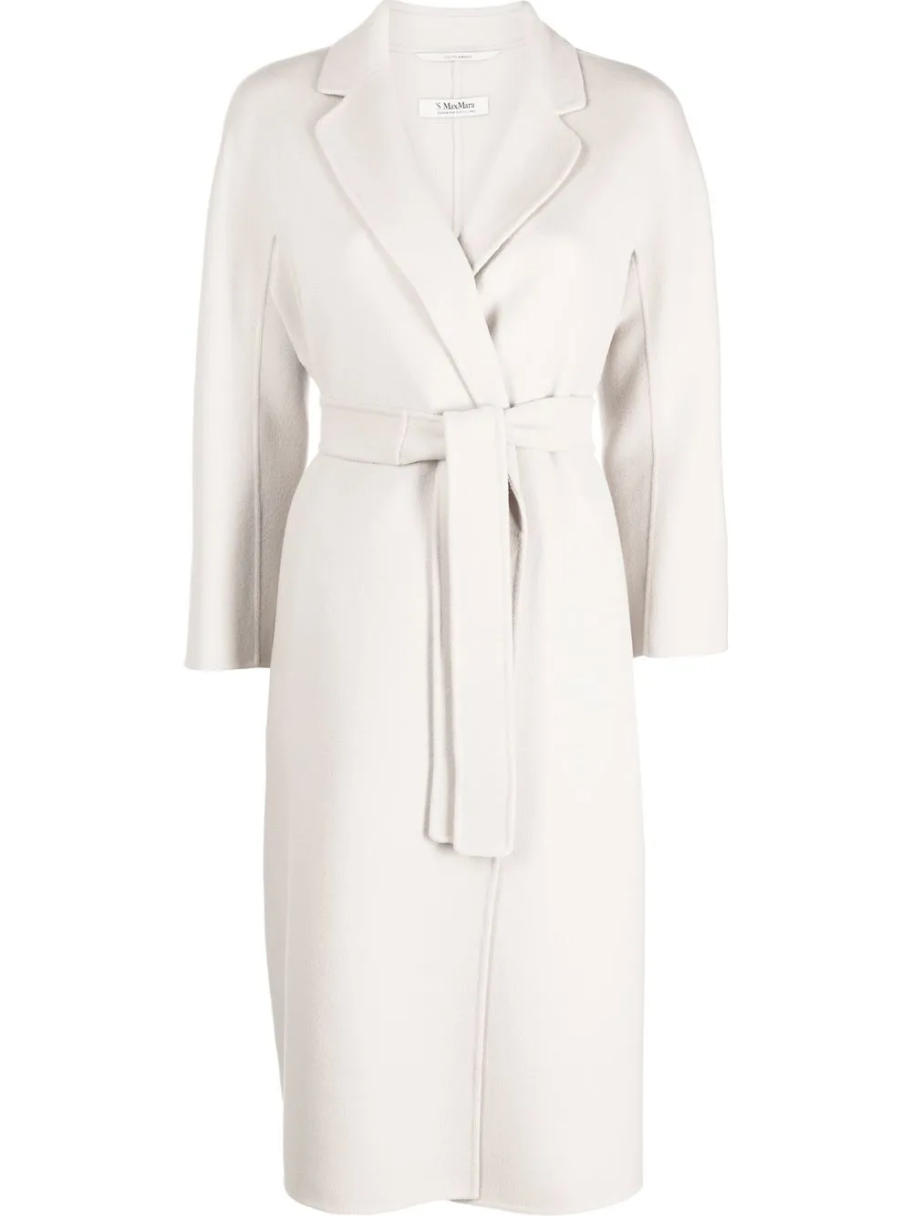 

'S Max Mara single breasted self tie coat - Neutrals