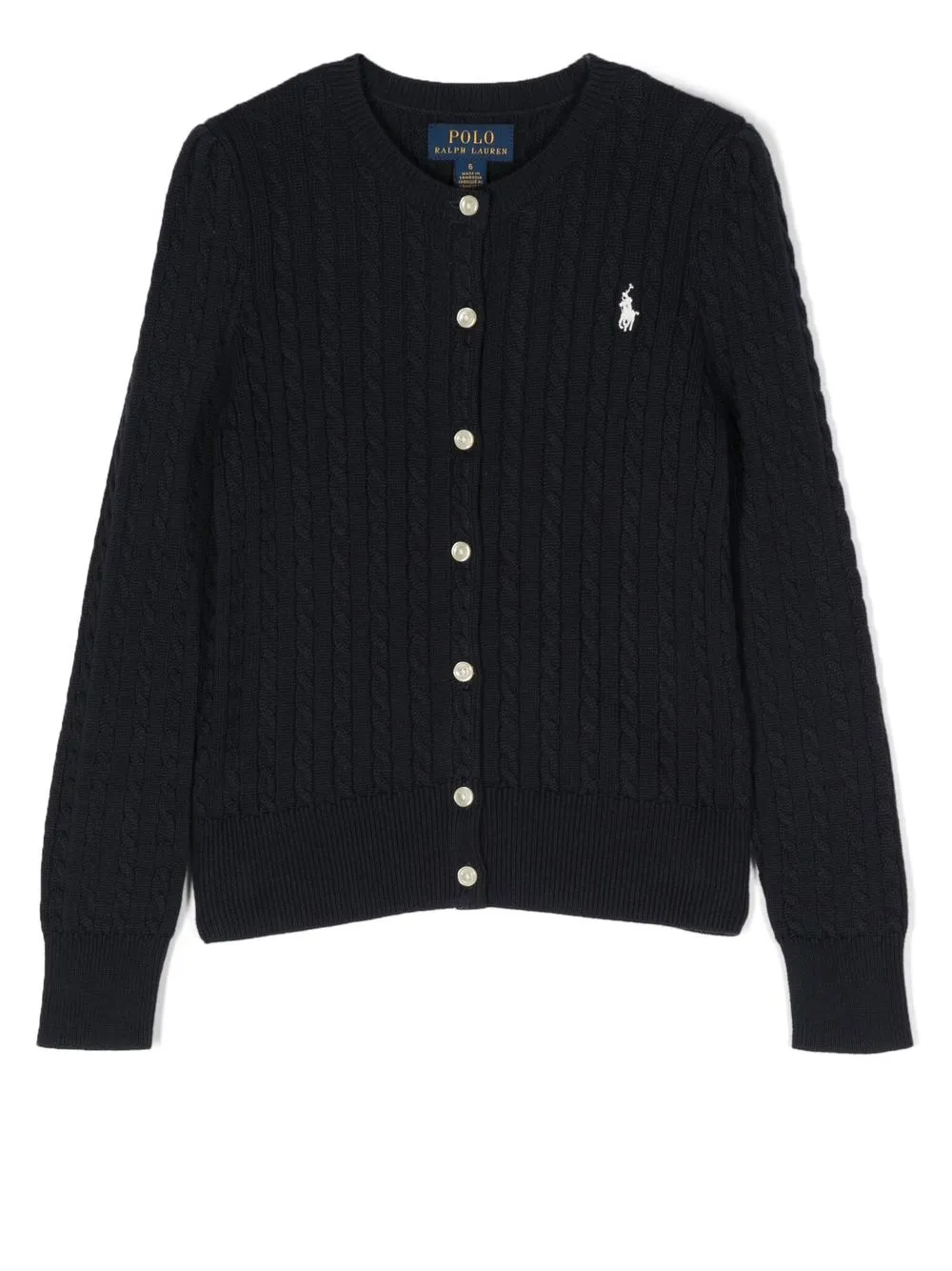 

Ralph Lauren Kids logo-embroidered cable-knit cardigan - Blue