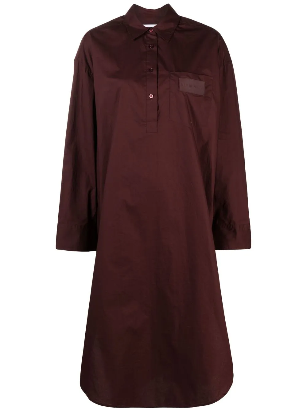 

REMAIN logo-patch organic cotton dress - Brown