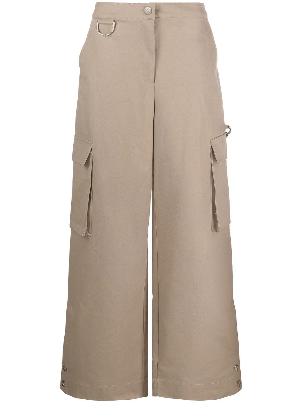 Remain Wide-leg Cargo Trousers In Green