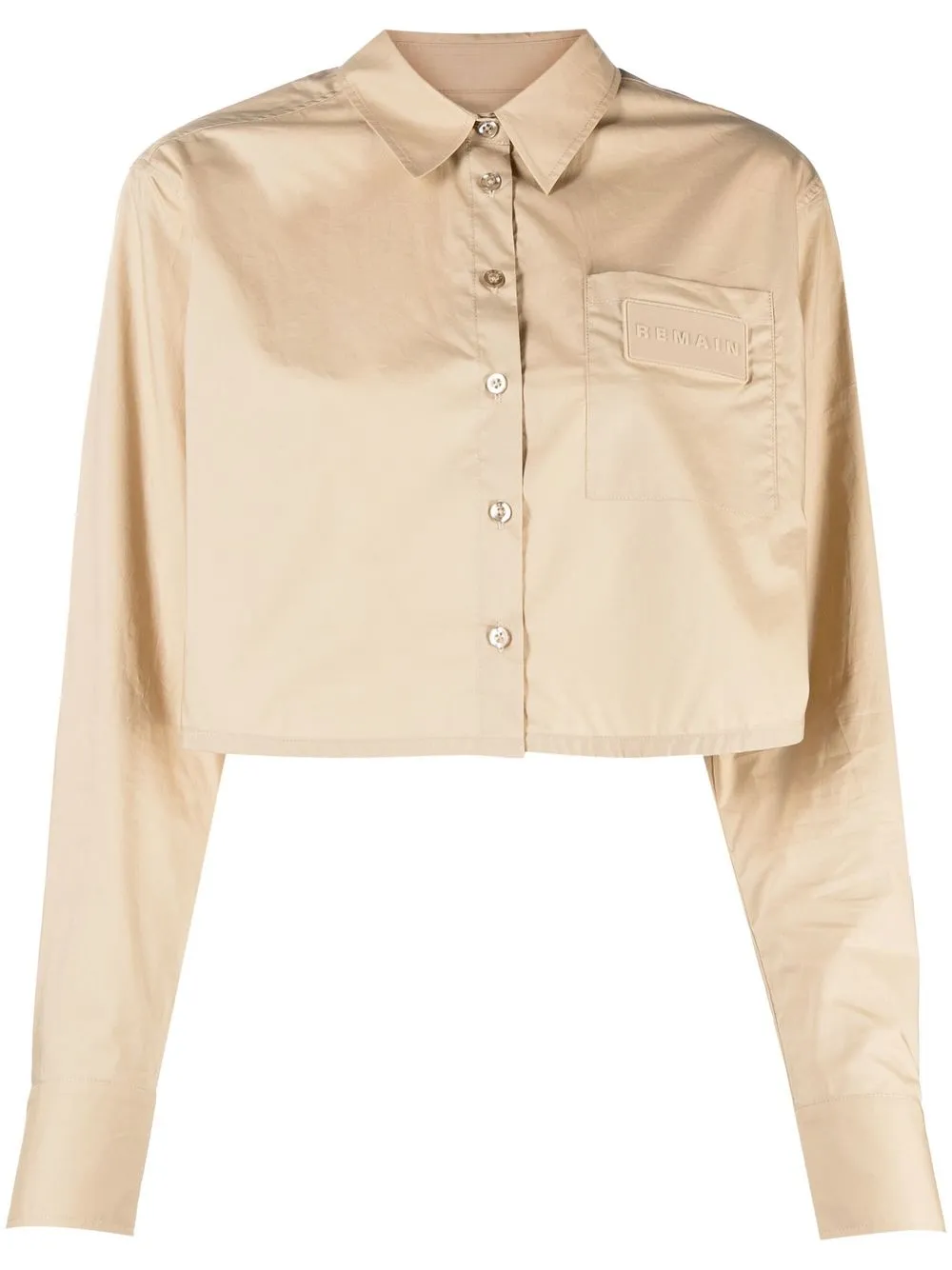 

REMAIN organic cotton cropped shirt - Neutrals