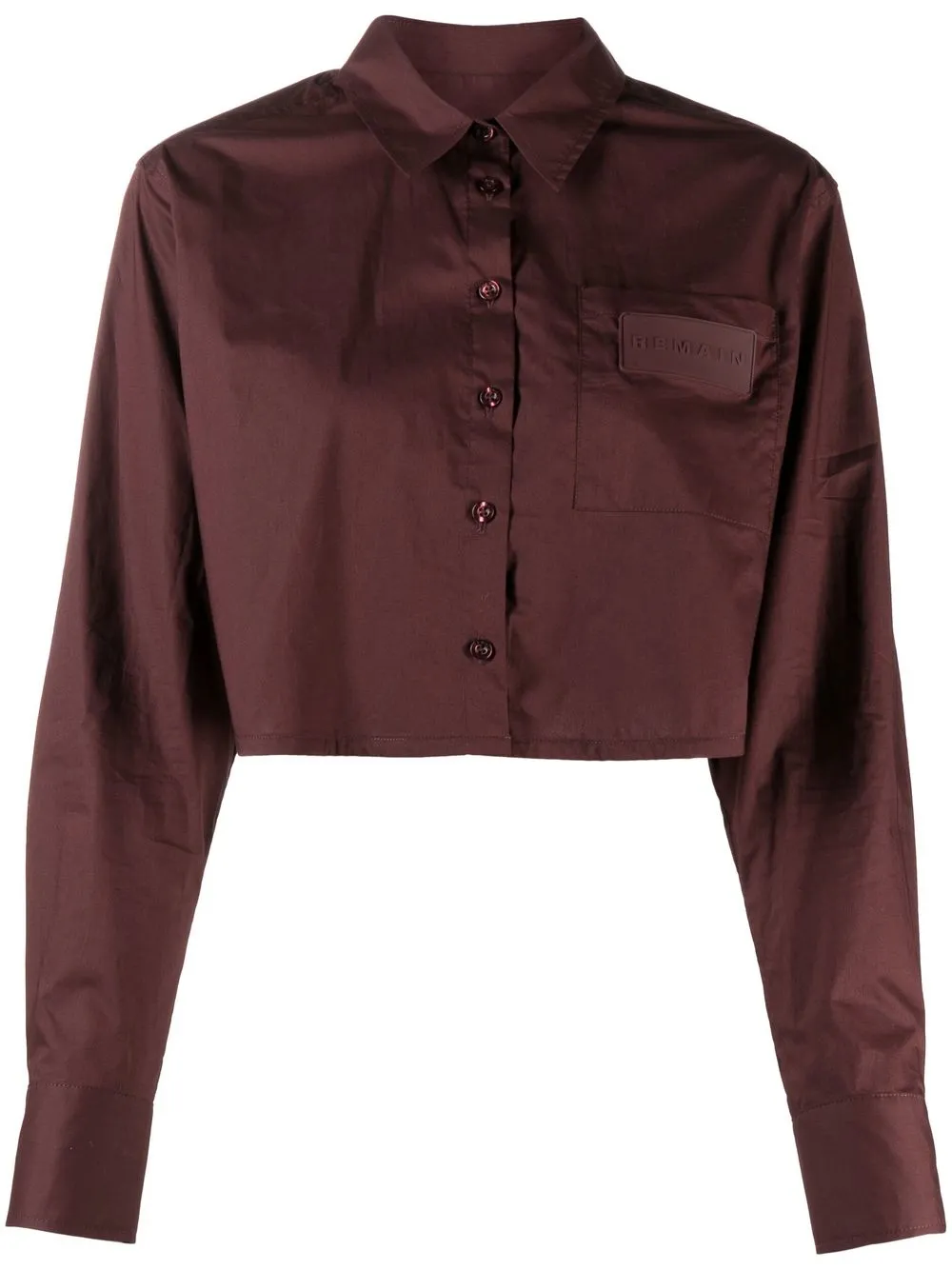 

REMAIN cropped organic cotton shirt - Brown