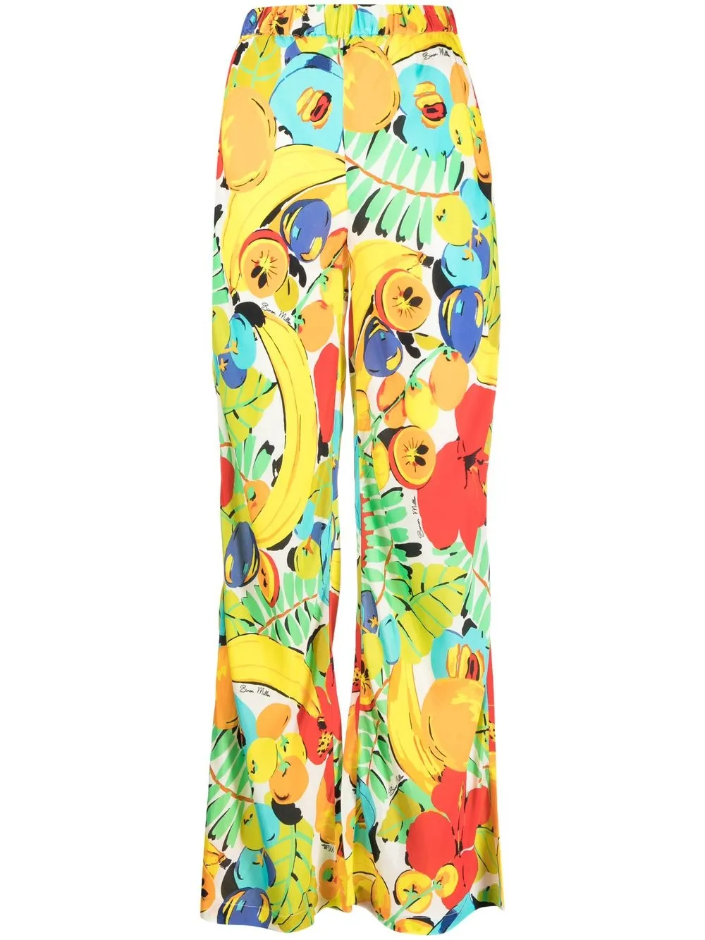 

Simon Miller fruit-print straight-leg trousers - Blue