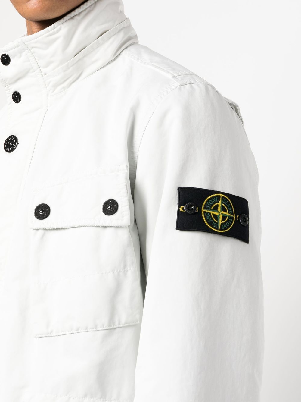 Stone Island logo-patch Buttoned Jacket - Farfetch
