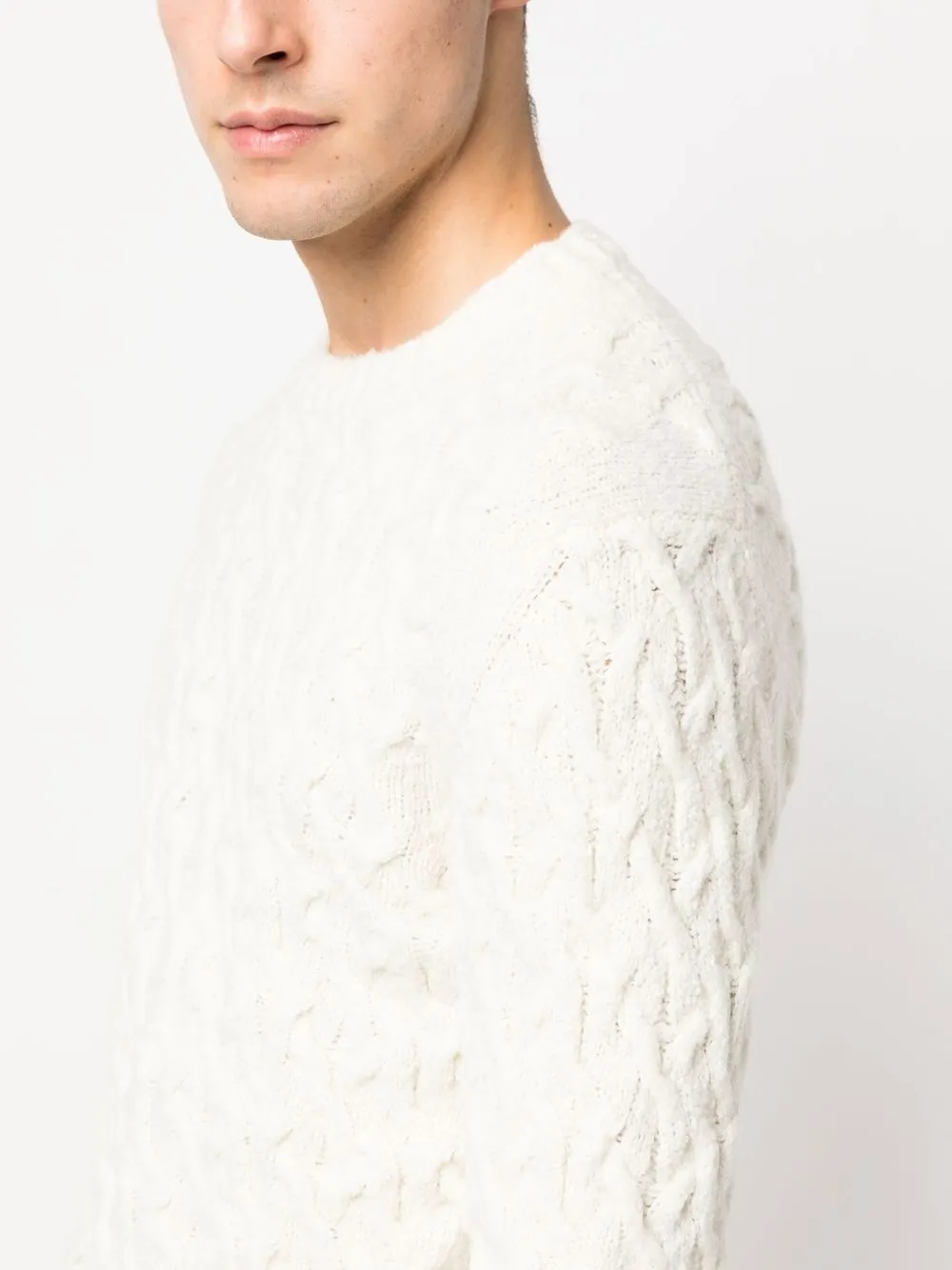 Shop Cruciani Textured Round-neck Jumper In White