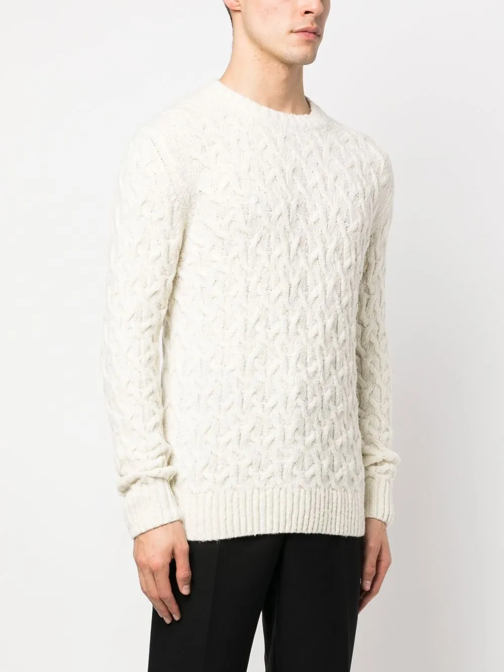 Shop Cruciani Textured Round-neck Jumper In White