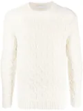Cruciani textured round-neck jumper - White