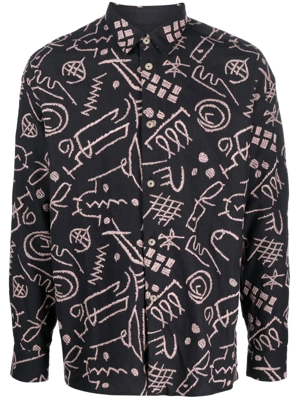 

A Kind of Guise graphic-print button-up shirt - Black