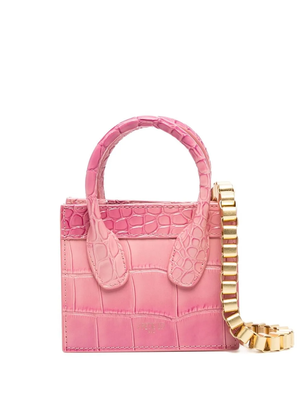 

APEDE MOD mini embossed-crocodile effect leather handbag - Pink